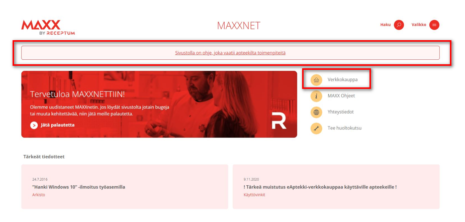 MAXXnet uudistuu: mukana muiden muassa verkkokauppa, jonka kautta voi tehdä tarviketilaukset.