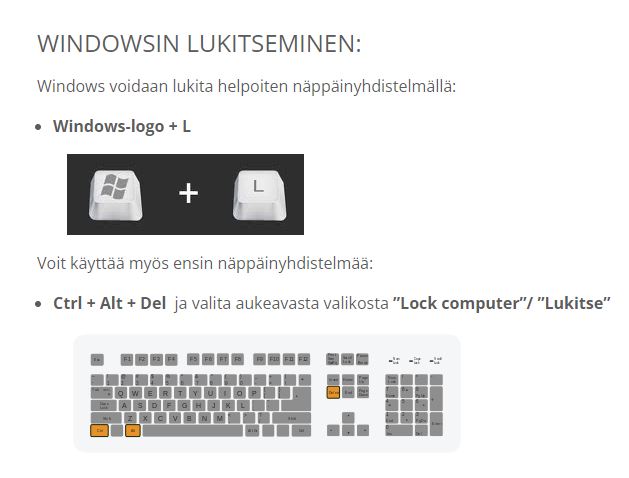 Tietoturvallisuus on olennainen osa apteekkitoimintaa. Kun poistut tietokoneelta, se tulisi aina lukita. Näin ulkopuolinen taho ei pääse koneeseen kiinni.