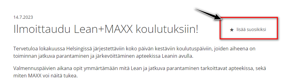 MAXX-suosikki