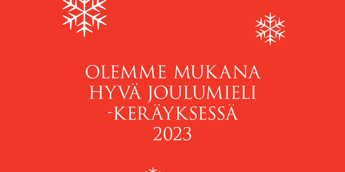 Receptum mukana Hyvä Joulumieli -keräyksessä